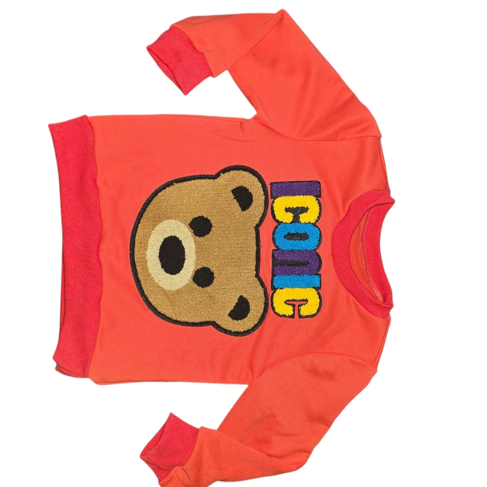 Orange Bear Graphic Sweatshirt and Pants Set - Picture 2 of 4